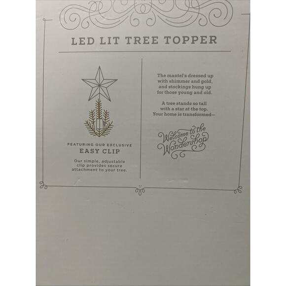 Wondershop 13.5" Snowflake Led-Lit Tree Topper Cool White LED Lights Easy Clip - Picture 2 of 2